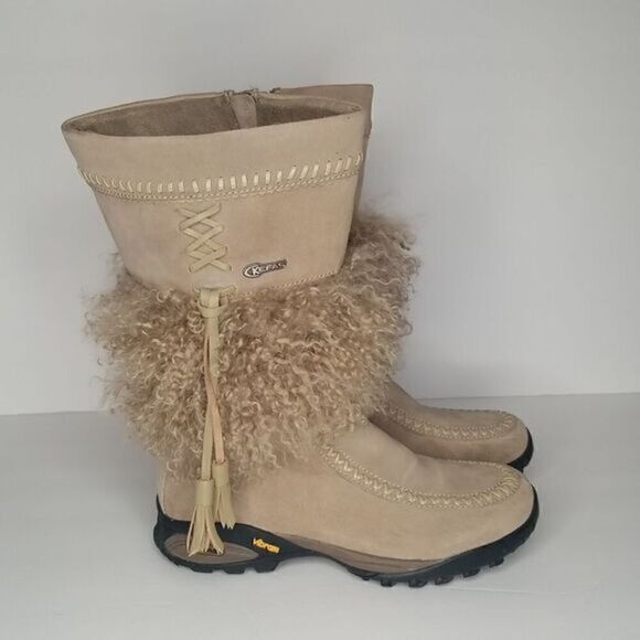 Kefas "Sami New" Authentic Goat Fur Suede Mocassin Winter Boots - Picture 2 of 11